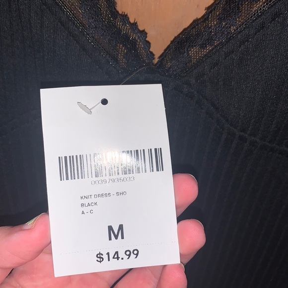 NWT Forever 21 Lace Trimmed Little Black Dress - Picture 2 of 4